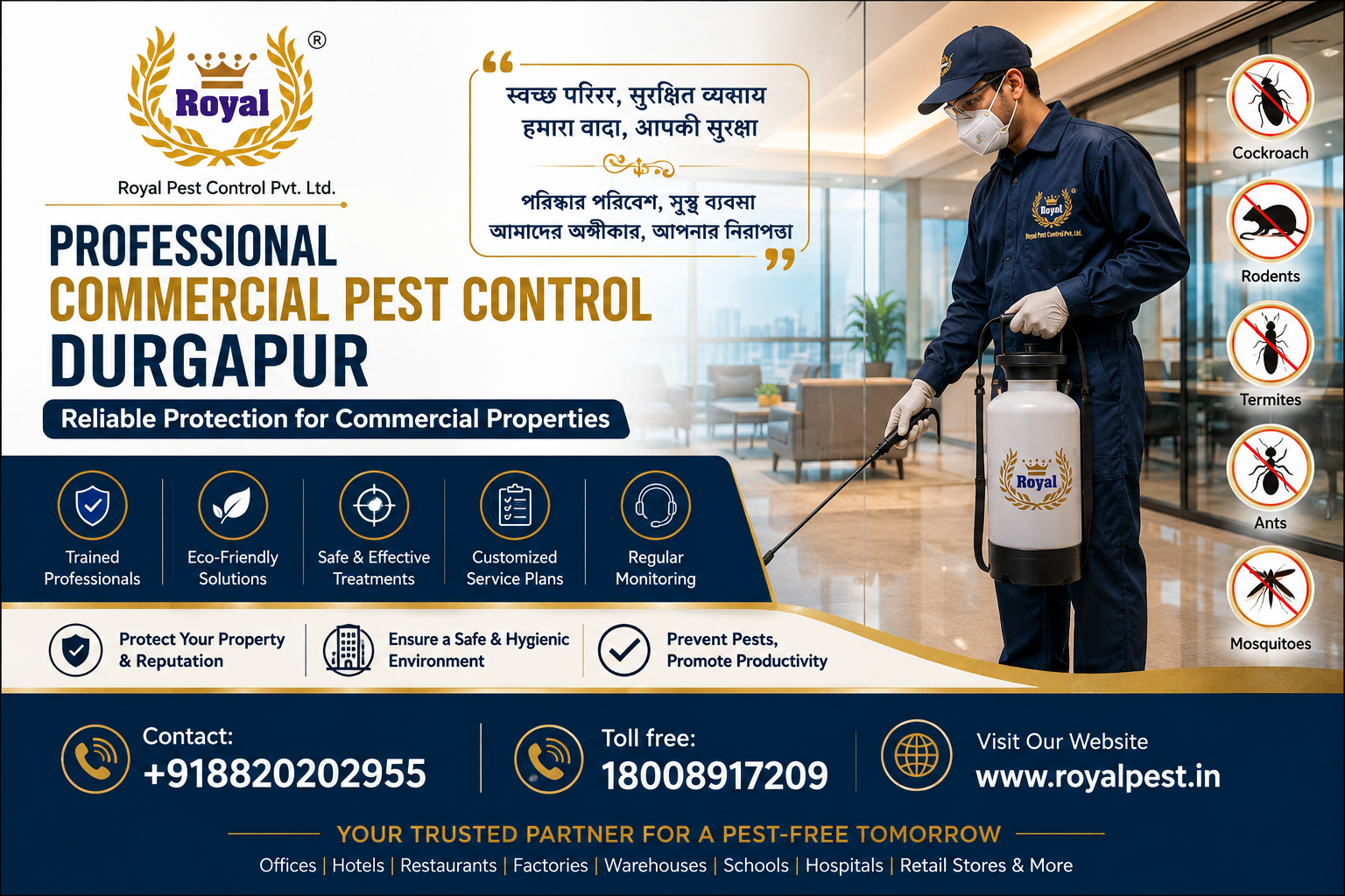 Professional commercial pest control management Durgapur